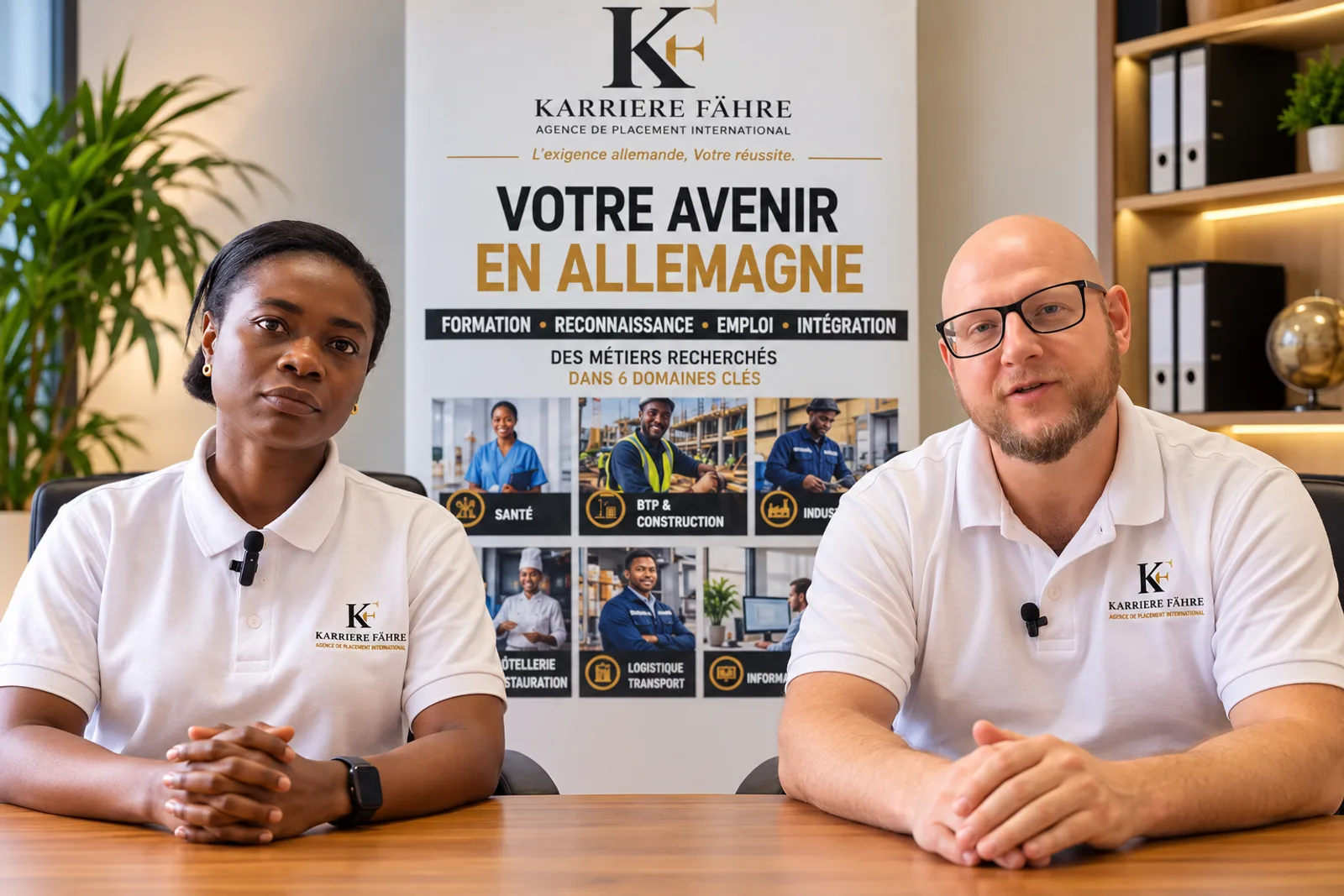 Les cofondateurs de Karriere Fähre, agence de placement international basée à Douala.